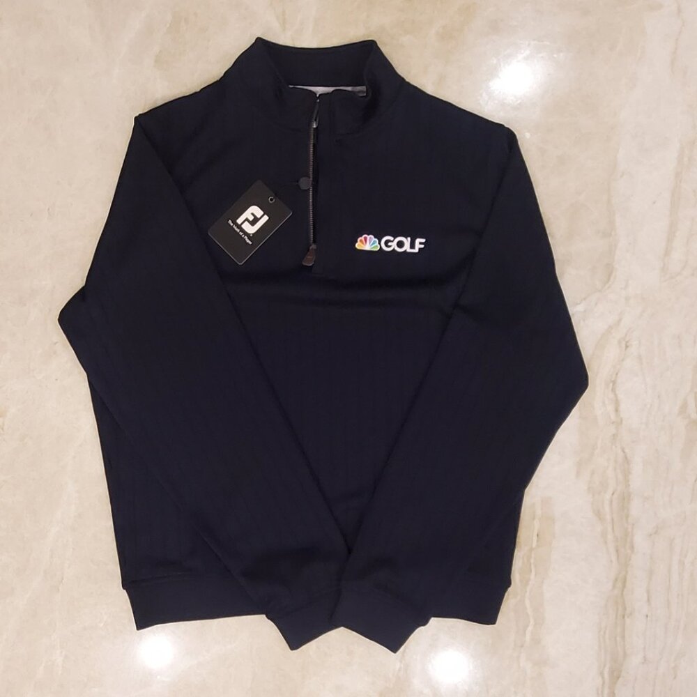 NBC Tour Footjoy Golf Sweater Men's Small Navy Half Zip NWT